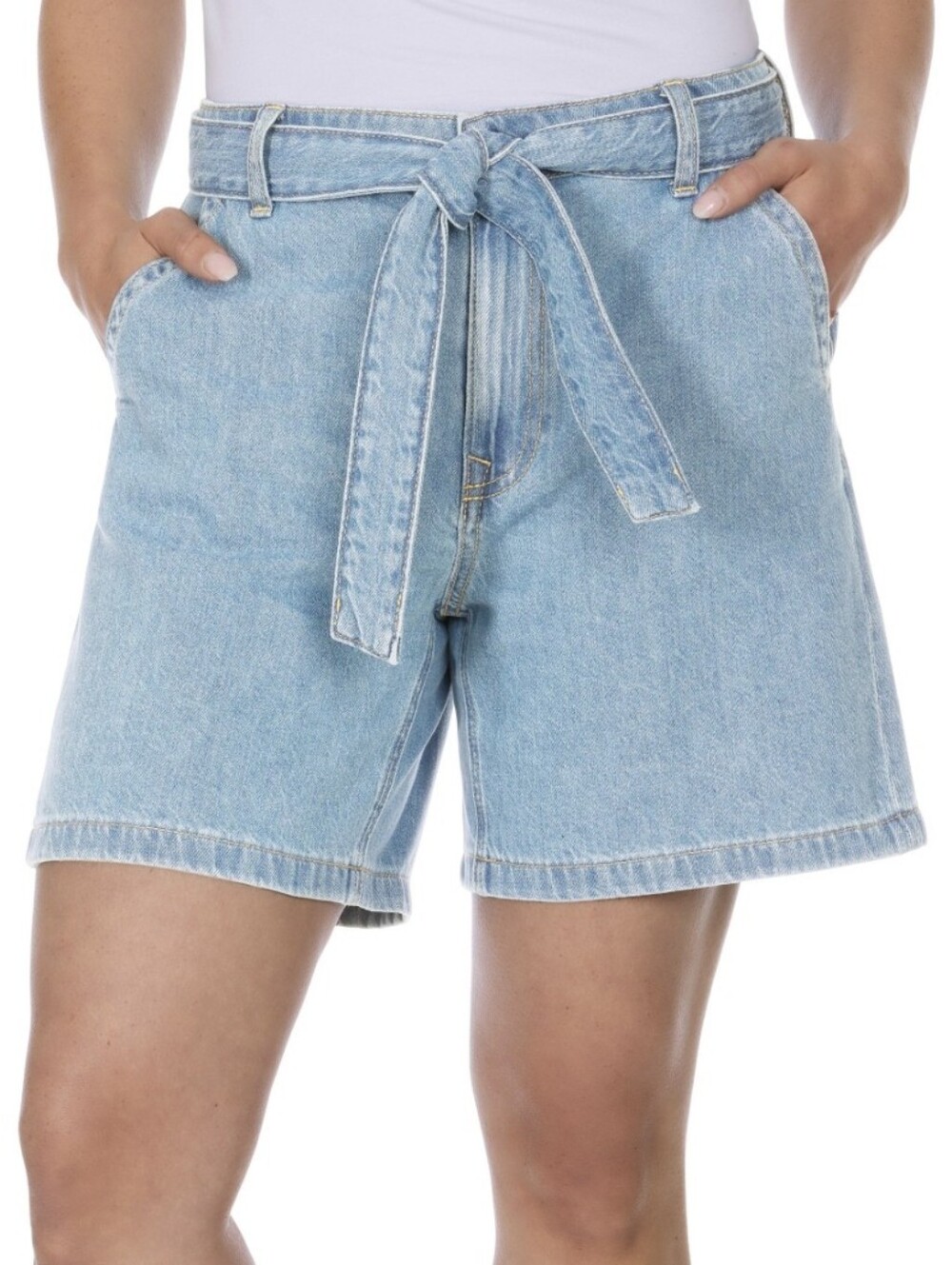 NWT Tommy Hilfiger Women Light Blue High Rise Denim Shorts Size 12 100% Cotton